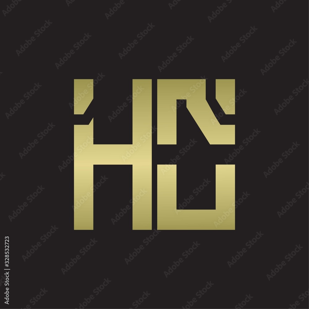 HO Logo with squere shape design template with gold colors HO Logo with squere shape design template with gold colors