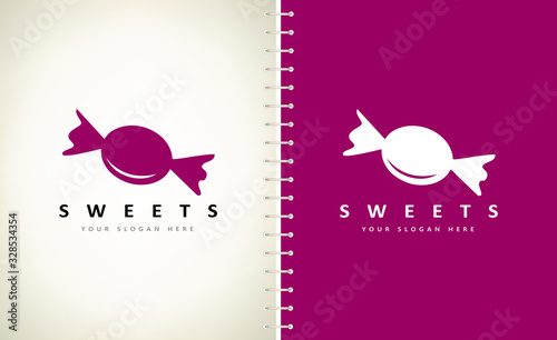 Candy logo vector. Sweets design.