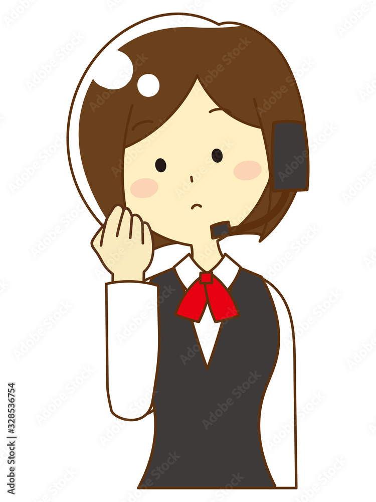 A person thinking with a cheek stick A person thinking with a cheek stick