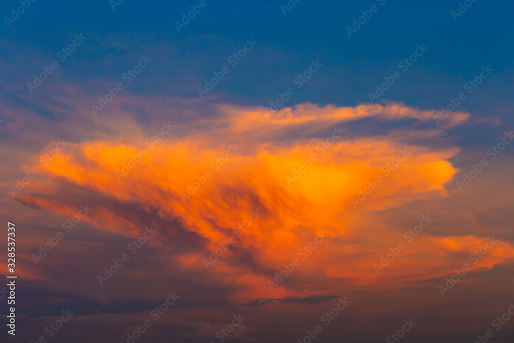 Beautiful big cloudy sky evening time for background concept