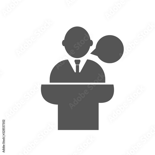 Conference, Presentation icon, Vector graphics. Speaker icon in flat style. EPS 10.