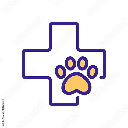 pet clinic Icon vector. Thin line sign. Isolated contour symbol illustration