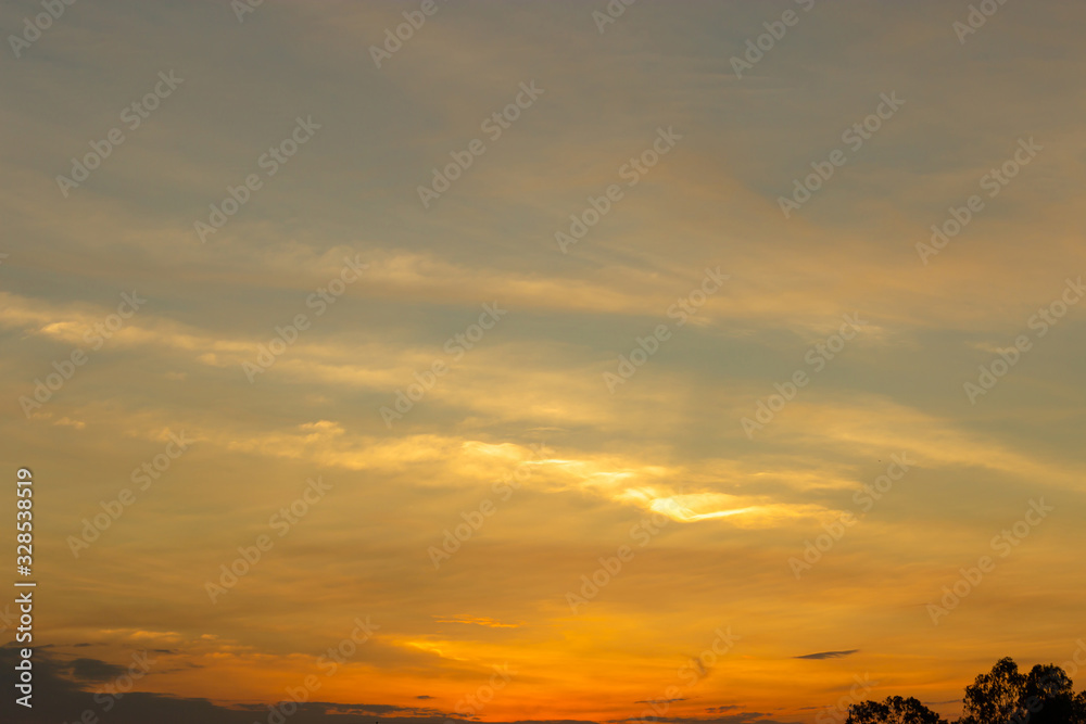 Beautiful colorful sunset sky evening time for background concept