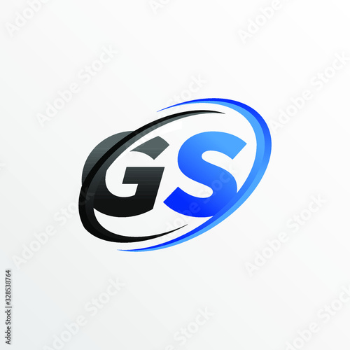 Initial Letters GS Logo with Circle Swoosh Element