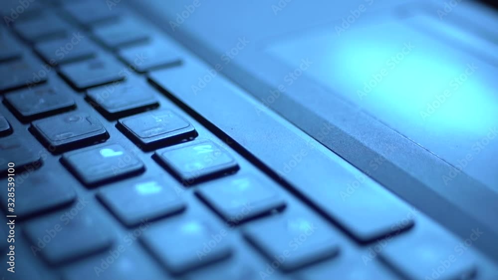 Laptop Keyboard As A Background Toned To Blue Laptop Keyboard As A Background Toned To Blue