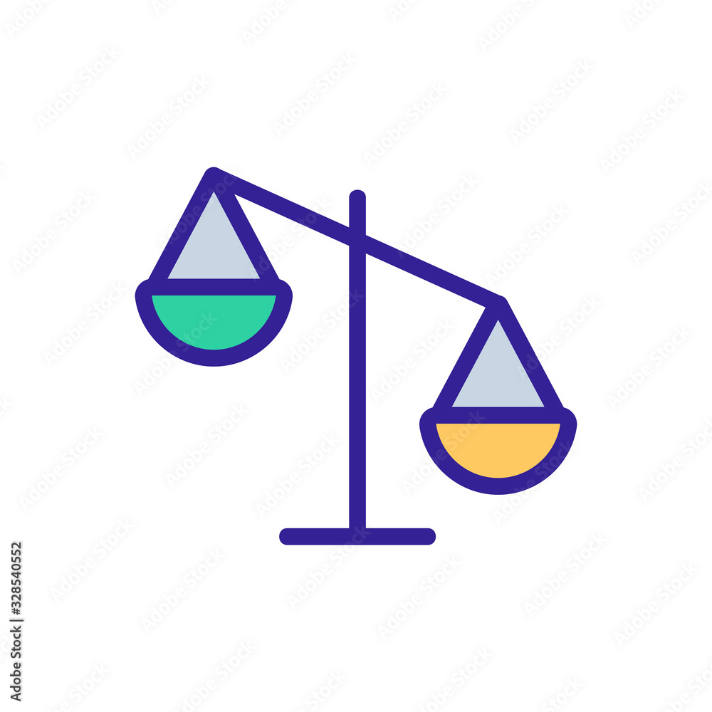 Scales icon vector. Thin line sign. Isolated contour symbol illustration Scales icon vector. Thin line sign. Isolated contour symbol illustration