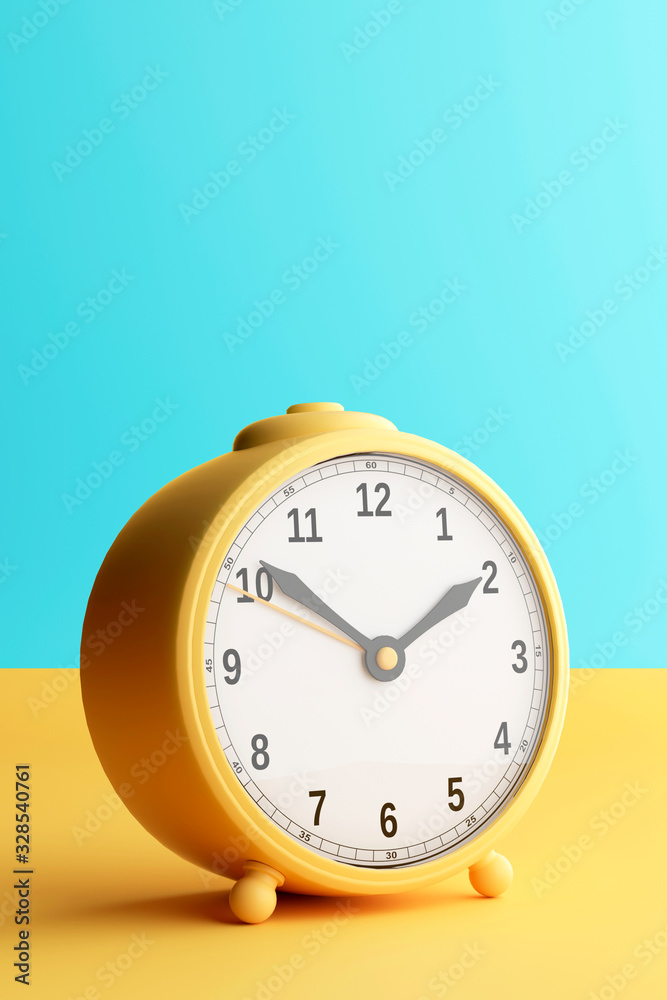 Minimal image of clock isolated in studio. 3d render. Minimal image of clock isolated in studio. 3d render.