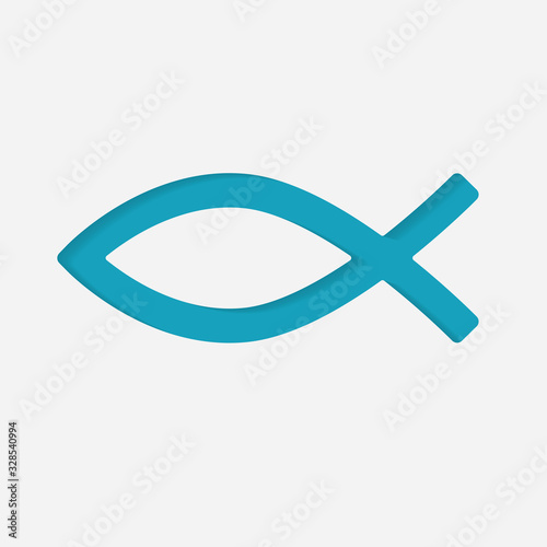 blue christian fish jesus symbol- vector illustration