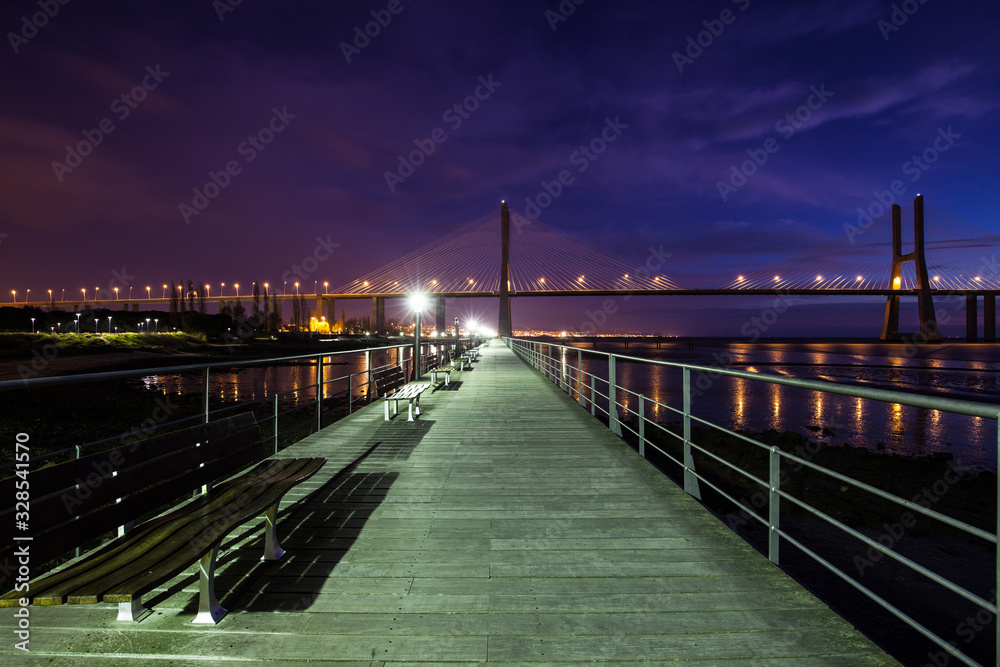 Bridge Lisbon at sunrise, Portugal - Vasco da Gamma