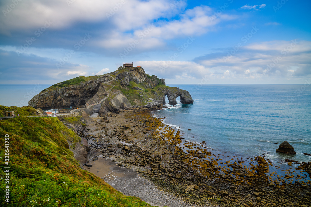 Incredible view of the island of Gastelugache. Basque country. Northern spain Incredible view of the island of Gastelugache. Basque country. Northern spain
