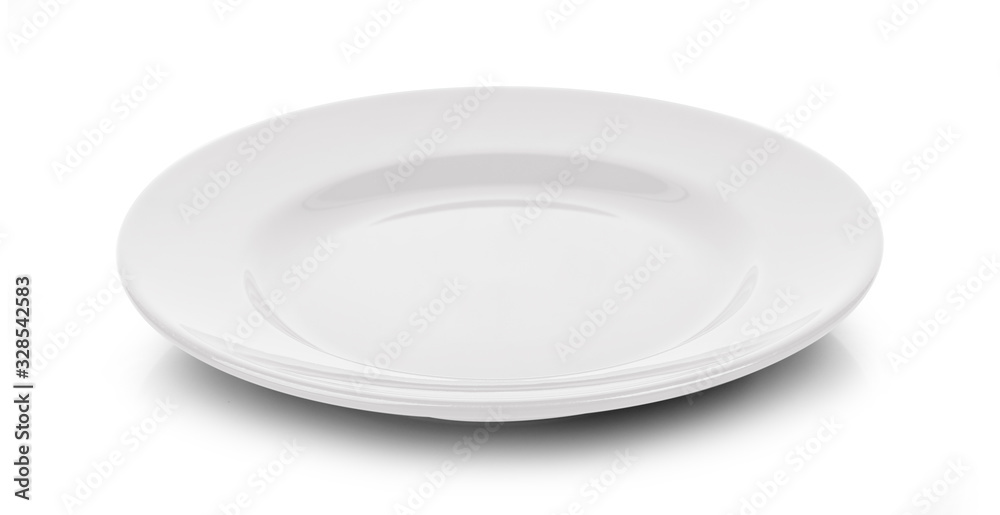 empty plate on white background empty plate on white background