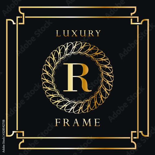 LUXURY GOLDEN ROYAL FRAME WITH ROUND CREATIVE LOGO