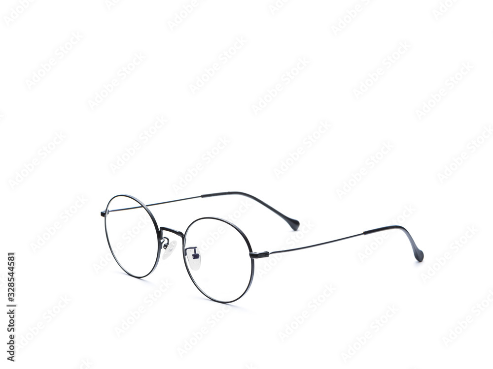 Eye glasses isolated on white background black modern Eye glasses isolated on white background black modern
