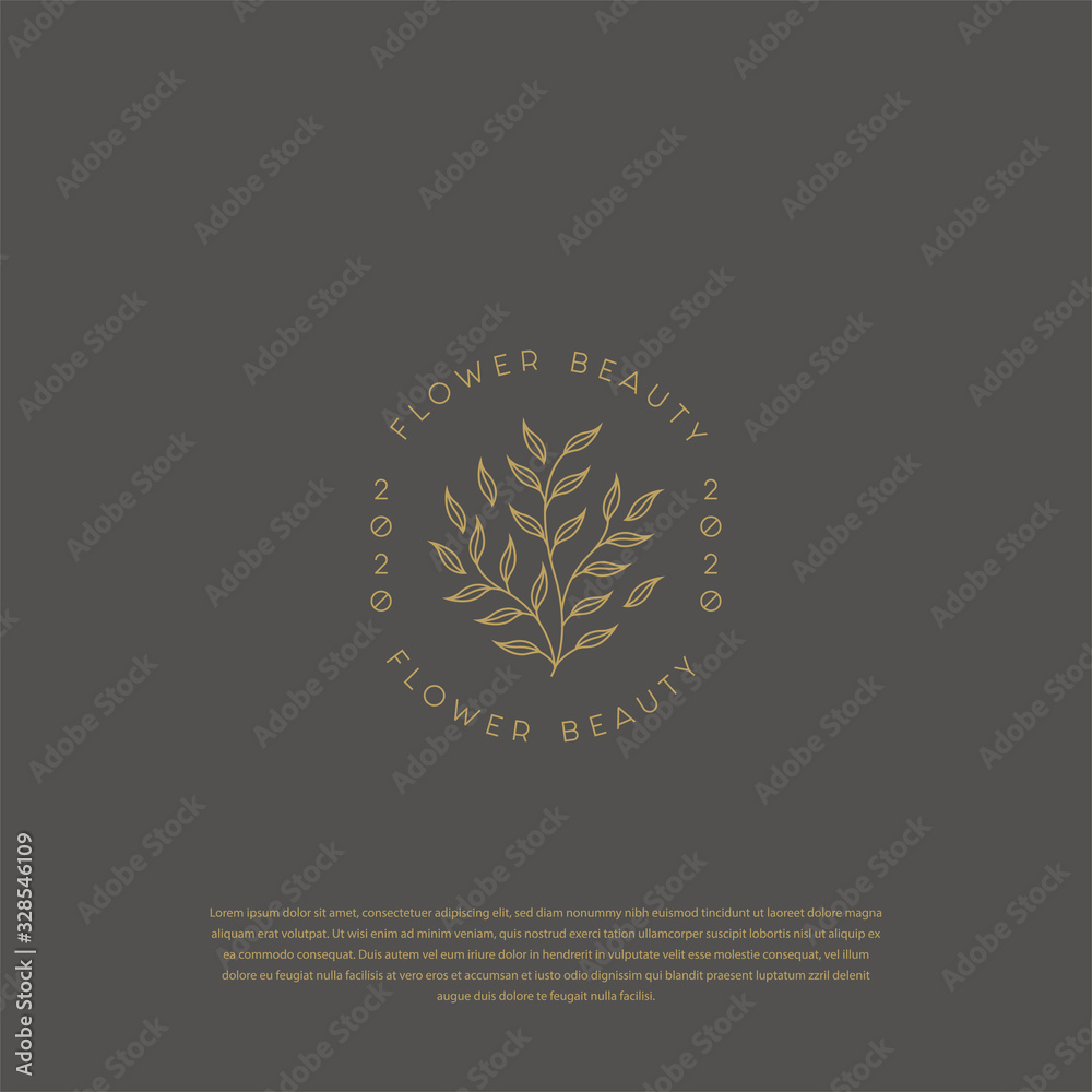 Creative Floral Concept Logo Template. leaf logo premium
