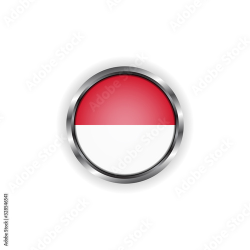 Free Download Abstract button with stylish metallic frame. Indonesia flag vector illustration - GFXLoad