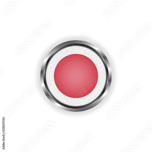 Abstract button with stylish metallic frame. Japan flag vector illustration Free Download Abstract button with stylish metallic frame. Japan flag vector illustration - GFXLoad