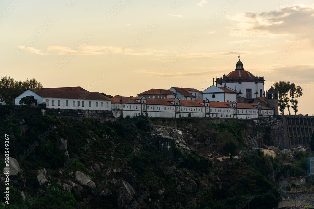 Military base on top of a hill. Serra do Pilar. Sunset