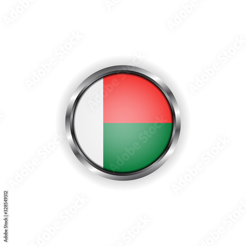 Free Download Abstract button with stylish metallic frame. Madagascar flag vector illustration - GFXLoad