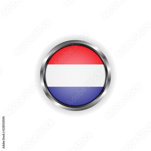 Free Download Abstract button with stylish metallic frame. Netherlands flag vector illustration - GFXLoad