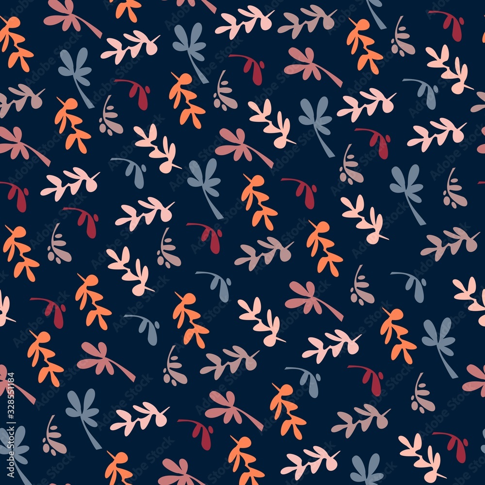Seamless pattern with simple leaves. Plant Seamless pattern with simple leaves. Plant