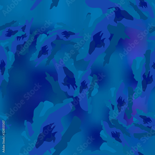 Sea camouflage of various shades of blue and green colors