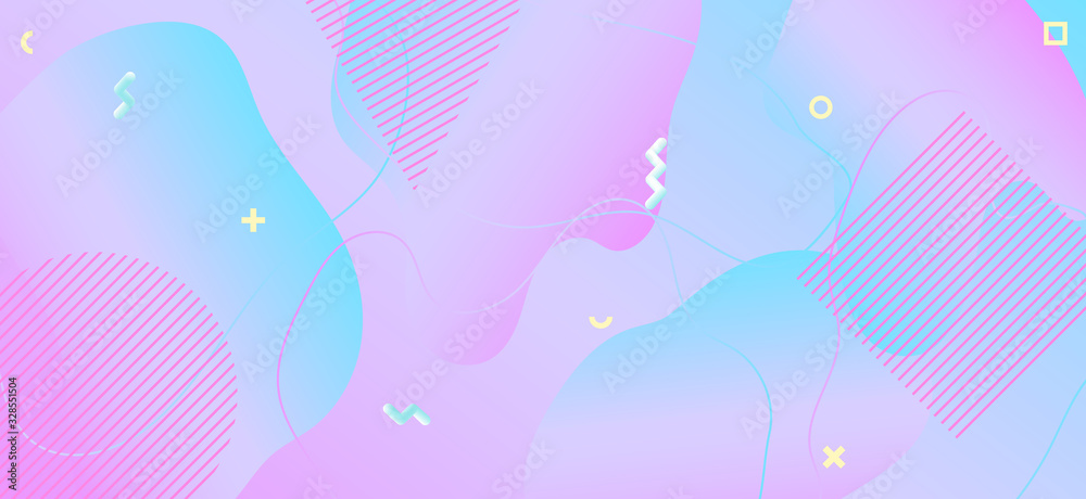 Abstract Pastel Banner. Geometric Fluid Shapes. Abstract Pastel Banner. Geometric Fluid Shapes.