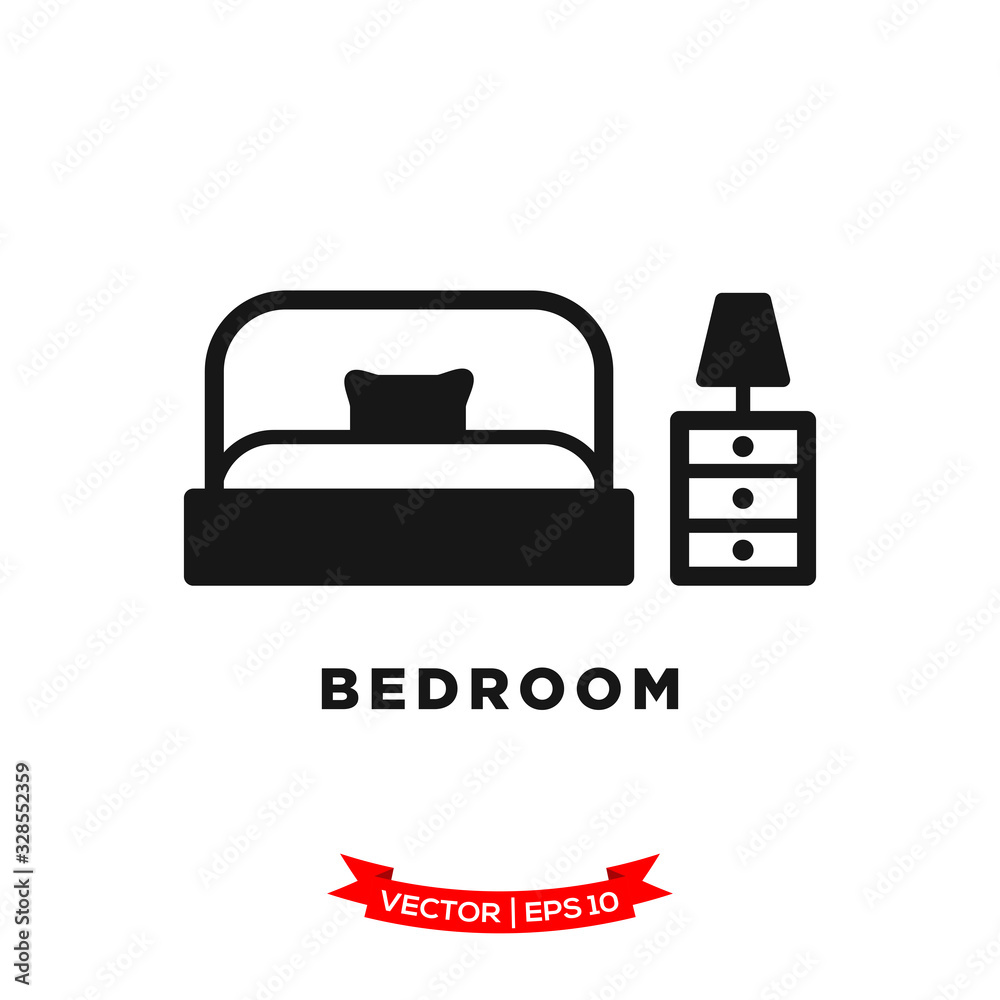 bedroom icon in trendy flat style bedroom icon in trendy flat style