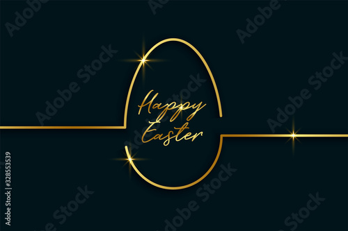 golden line style easter day egg background