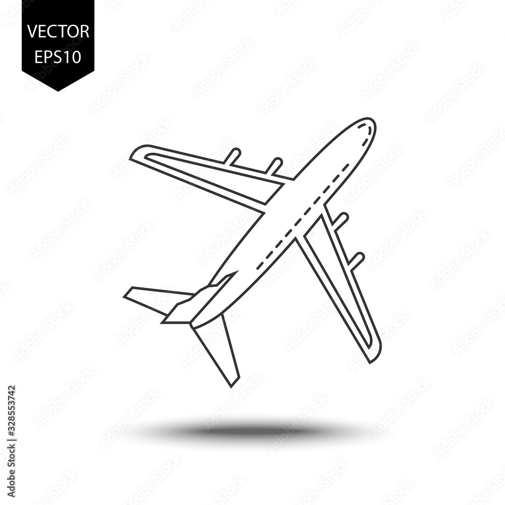 thin line icons for airplane,vector illustrations