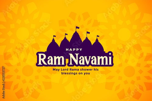 happy ram navami beautiful festival card design
