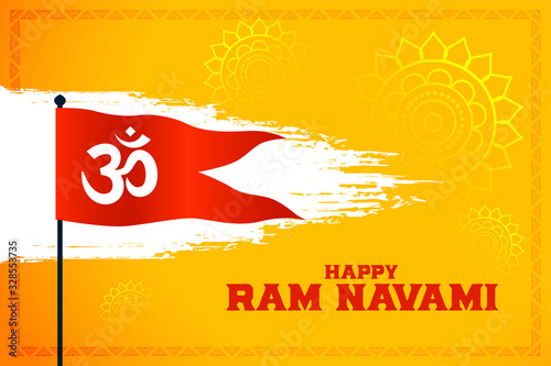 om symbol flag for happy ram navami festival