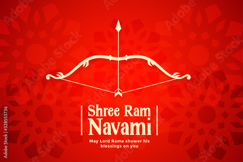 shree ram navami red bow and arrow background
