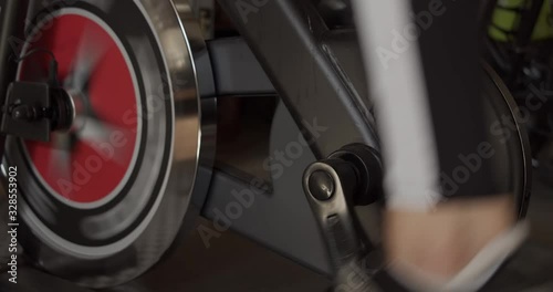 Wallpaper Mural Close up pedals of spin bike with sweat marks on frame. Torontodigital.ca