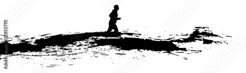 Running vector silhouettes