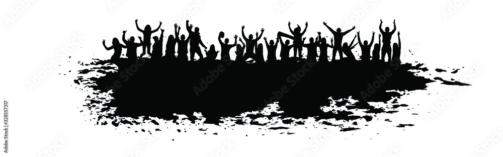 Large crowd of many people together in party  Vector illustration