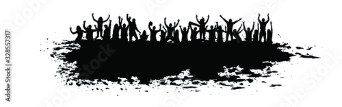 Large crowd of many people together in party Vector illustration