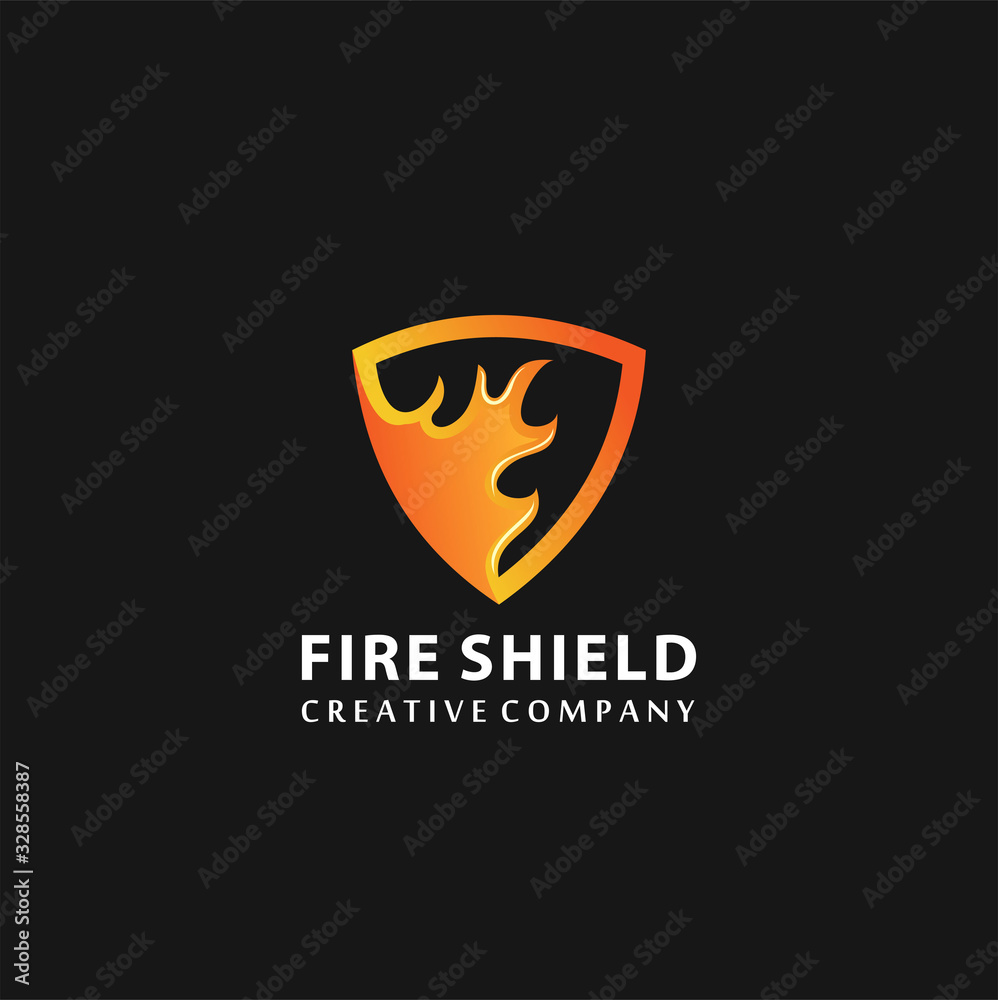 Shield Fire Logo Design Element, security logo ,vector, logo design inspiration Shield Fire Logo Design Element, security logo ,vector, logo design inspiration