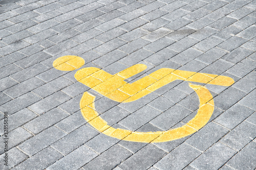 Disabled parking. Handicapped symbol on parking space
