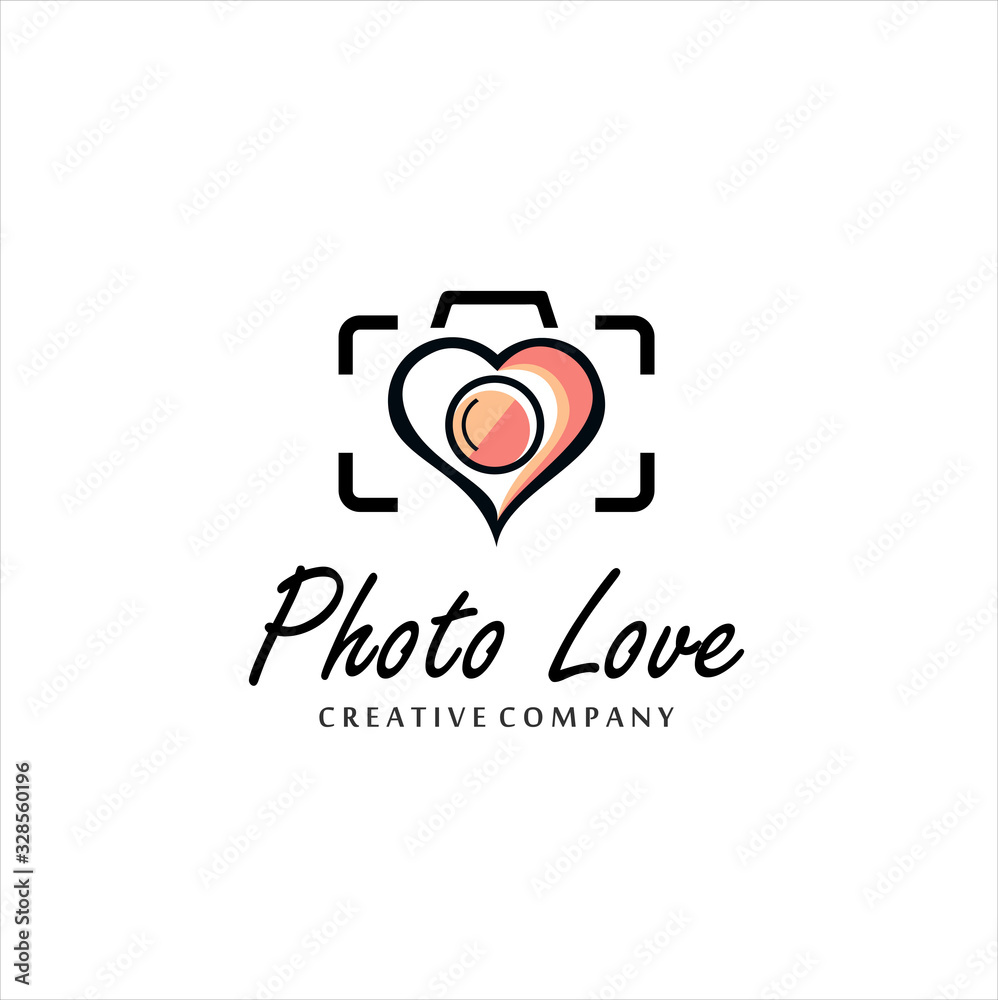 love camera photo logo template vector illustration icon element isolated - vecto