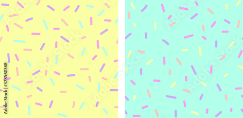confetti sprinkles seamless pattern set of 2 pastel color