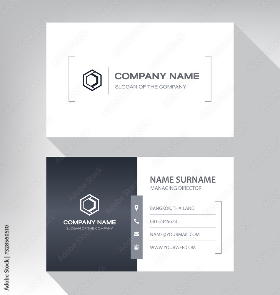 Business card in modern style white and black color Business card in modern style white and black color