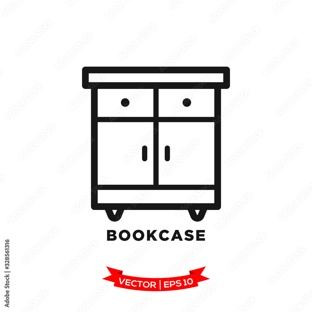 bookcase icon in trendy flat style bookcase icon in trendy flat style