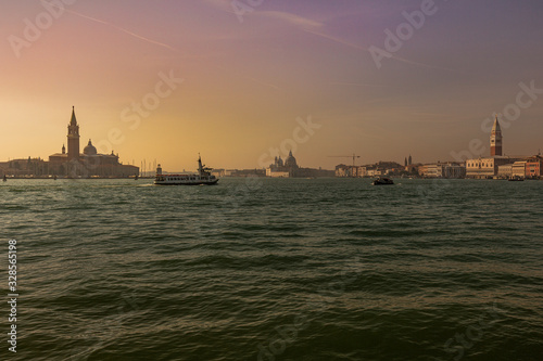 sunset in Venice, canal view