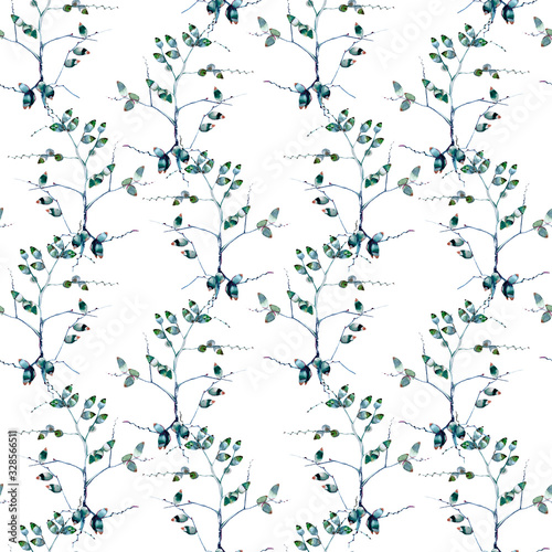 Watercolor twigs. Abstract floral seamless pattern. Design for wallpaper  background  fabric  textile  covers  packaging  wrapping paper.