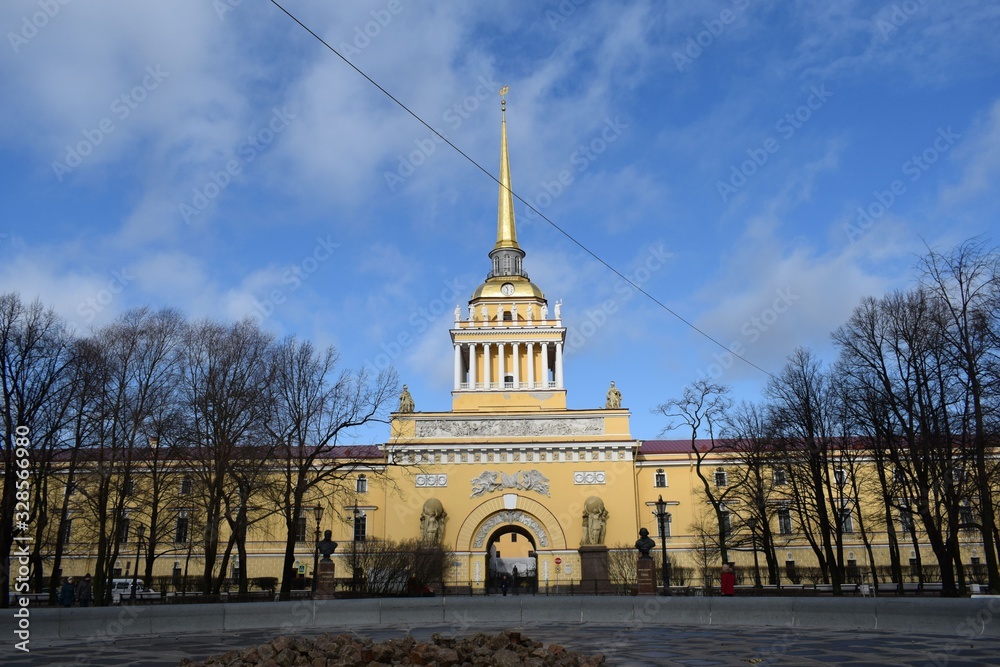 Admiralty building in Saint Petersburg Russia