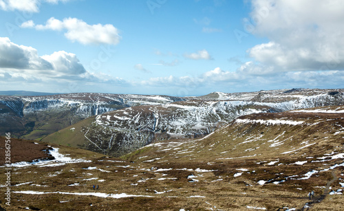 Kinder Scout in the snow, Peak District, Derbyshire photo