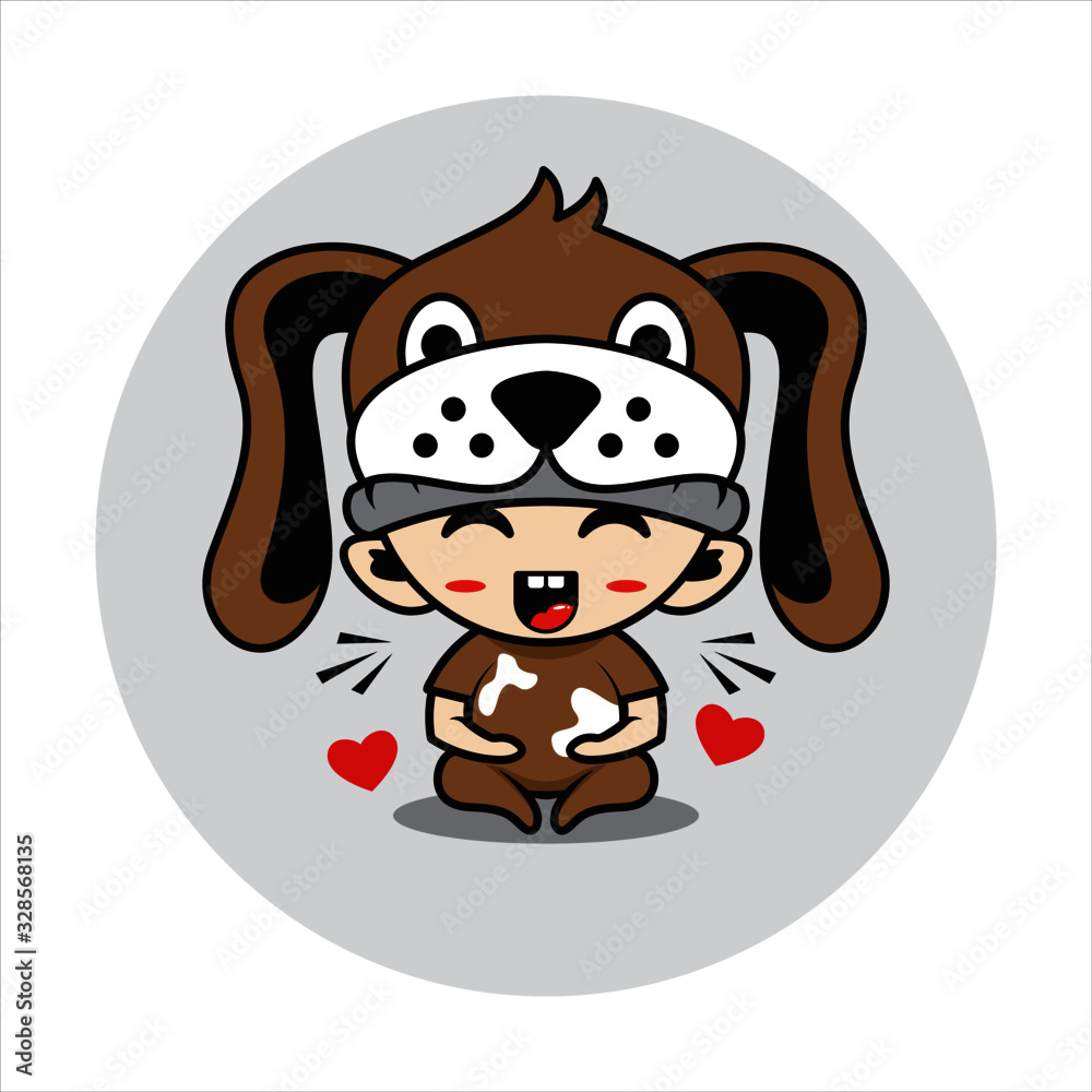 Fototapeta premium Dog mascot cute character s activity illustration