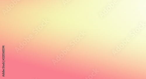 Abstract gradient blank background, pastel pink and yellow light sunrise colors banner. Horizontal smooth wallpaper, empty wide abstract template with copy space 