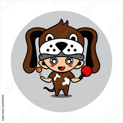 Dog mascot cute character s activity illustration