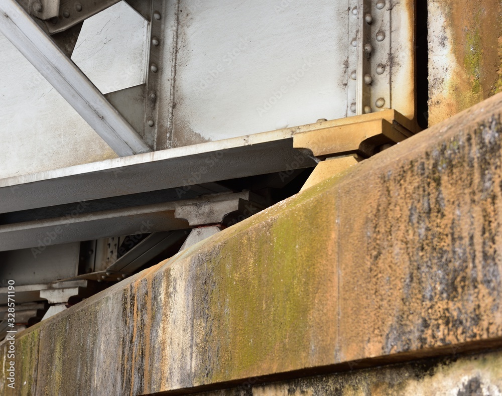 Details of the movement joints on a steel bridge Details of the movement joints on a steel bridge